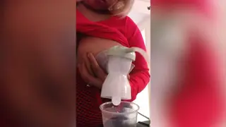 Pregnant Voluptuous Woman Shows Off Heavy Lactating Breasts
