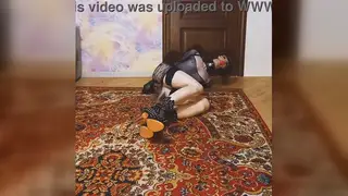 Bound European Crossdresser Takes Toy Deep