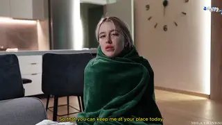 Blonde Stepsister Rides Hard After a Bedroom Scare