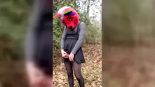 Furry Fox Cosplayer Pees and Climaxes in Woods