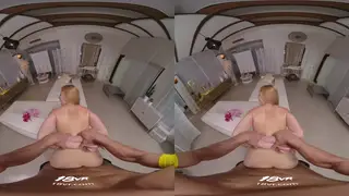 Petite Blonde Takes Deep Throat in VR POV