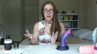 Brunette Teen Reviews Fantasy Dildo Collection