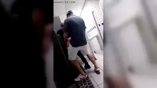 Latino Teen Sucks Mature Daddy in Public Bathroom