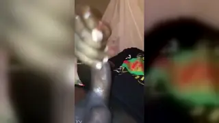 Angolan Guy Strokes His Big Dick Alone
