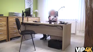 European Brunette Teen Auditions for Cash with Boyfriend Nearby