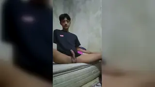 Asian Twink Strokes and Pisses on Holiday