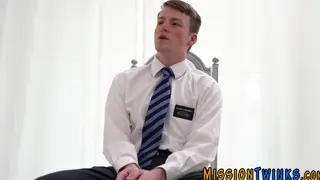 Mormon Teen Twink in Uniform Reaches Cumshot