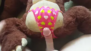 Muscular Guy in Cosplay Lingerie Strokes to Cumshot