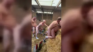 Tall British Jock Joins First Bareback Foursome