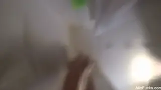 Busty Blonde Teases Under Shower Spray in POV