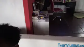 Ebony Latino Sucks Cock Deep in POV View