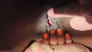 Ebony MILF Rides Her White Lover to a Cumshot Finish