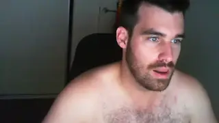 Hairy Bear Flexes and Strokes on Cam
