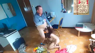 Curvy Brunette Serves Boss in Office Massage Compilation
