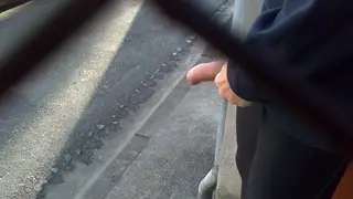 Guy Strokes His Cock Outdoors Until He Cums