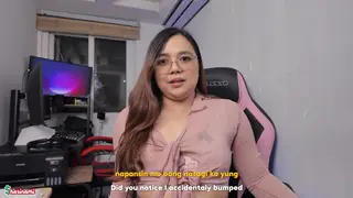 Curvy Asian BBW Drains Cock in Office POV