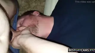 Hairy Guy Drains Straight Friend Live on Webcam