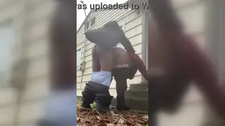 BBW MILF Takes a Black Cock Outdoors in the Cold