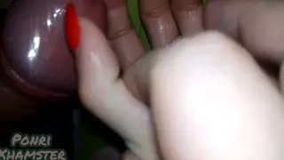 Teen Stepsister Milks Thick Load Onto Her Hand in POV