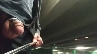 Nude Guy Flashes His Cock in a Parking Lot