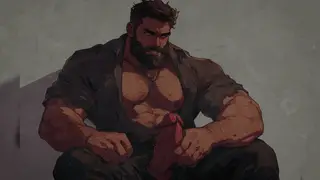 Hairy Muscular European Stud Swallows Cum After Blowjob