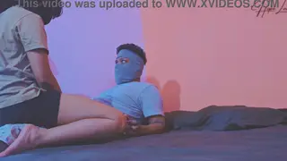 Stepsister Rides Hard to Creampie Finish in Bedroom