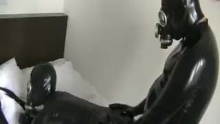 European Cosplayer in Latex Gas Mask Fucks in VR Hospital