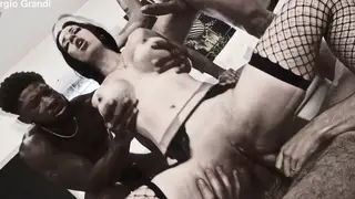 Busty MILF Takes Double Anal in Rough Interracial Gangbang