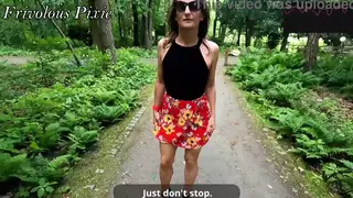 European Wife Flashes Strangers Outdoors in Public Compilation