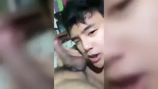 Black Stud Enjoys Sloppy Interracial Blowjob