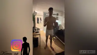Arab Twink Strokes His Hard Cock Outdoors Until He Cums