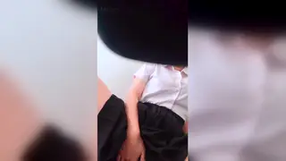 Asian Teen in Uniform Pleasures Herself to Squirting Orgasm