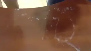 Teen Boy Produces Twin Loads Onto Glass Surface