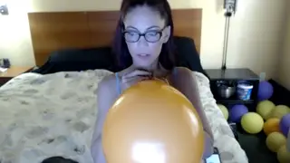 Petite Redhead MILF Pops Balloons with Voluptuous Body