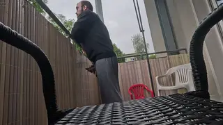 European Daddy Jerks Off Outdoors to Cumshot
