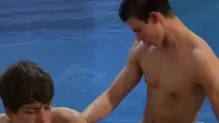Slender Lads Share Oral Pleasure in Pool Water