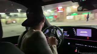 Busty Asian Passenger Services Driver With Deep Throat in Moving Car