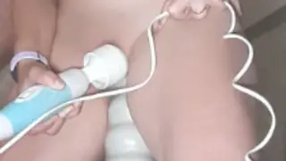 Busty Submissive Impales Herself on Bedpost and Huge Dildo