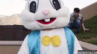 Muscular Guy in Bunny Outfit Enjoys Rim Job and Doggystyle
