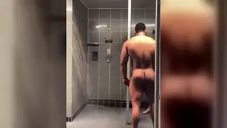 Muscular Latino Stud Sucked in Gym Shower