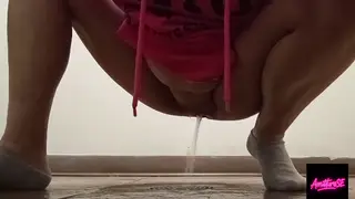 Mature MILF Films POV Pissing Session in Public Bathroom Bareback
