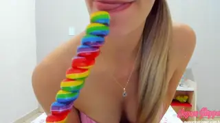 Blonde Teen Guides Your Handjob in Portuguese JOI