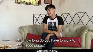 Shy Latino Boy Sucks the Cameraman's Uncut Cock Bareback