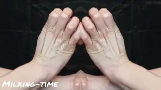 European MILF Teases Uncut Cock With Oiled Feet and Toys