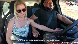 Petite Blonde MILF Picked Up for Car Date