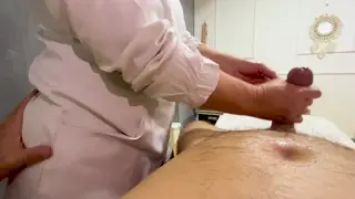 Mature Masseuse Delivers Spicy Handjob Finale