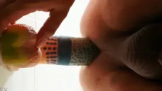 Guy Takes Monstrous Wall Dildo Standing Up