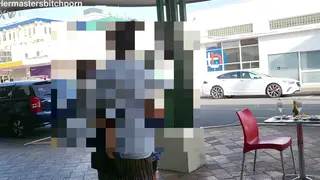Tattooed MILF Pisses on Pavement While Pedestrians Pass By
