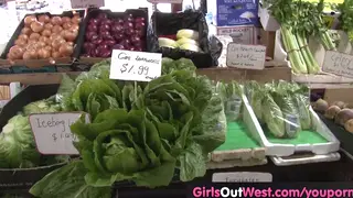 Hairy Lesbians Sneak Public Pussy Licking Under the Open Sky