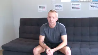 Tattooed Athletic Newbie Strokes First Casting Load